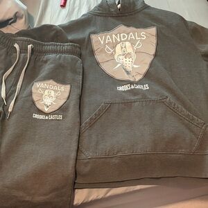 Crooks & Castles Olive Green Vandals Hoodie & Joggers Set